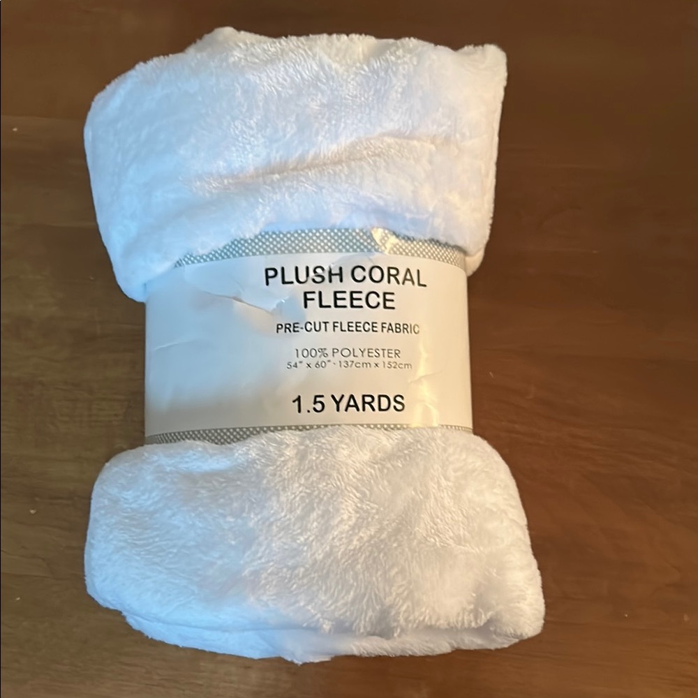 Plush Coral Fleece Fabric in White